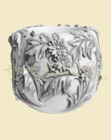 Вазон садовый ваза с цветами круглая(антик)